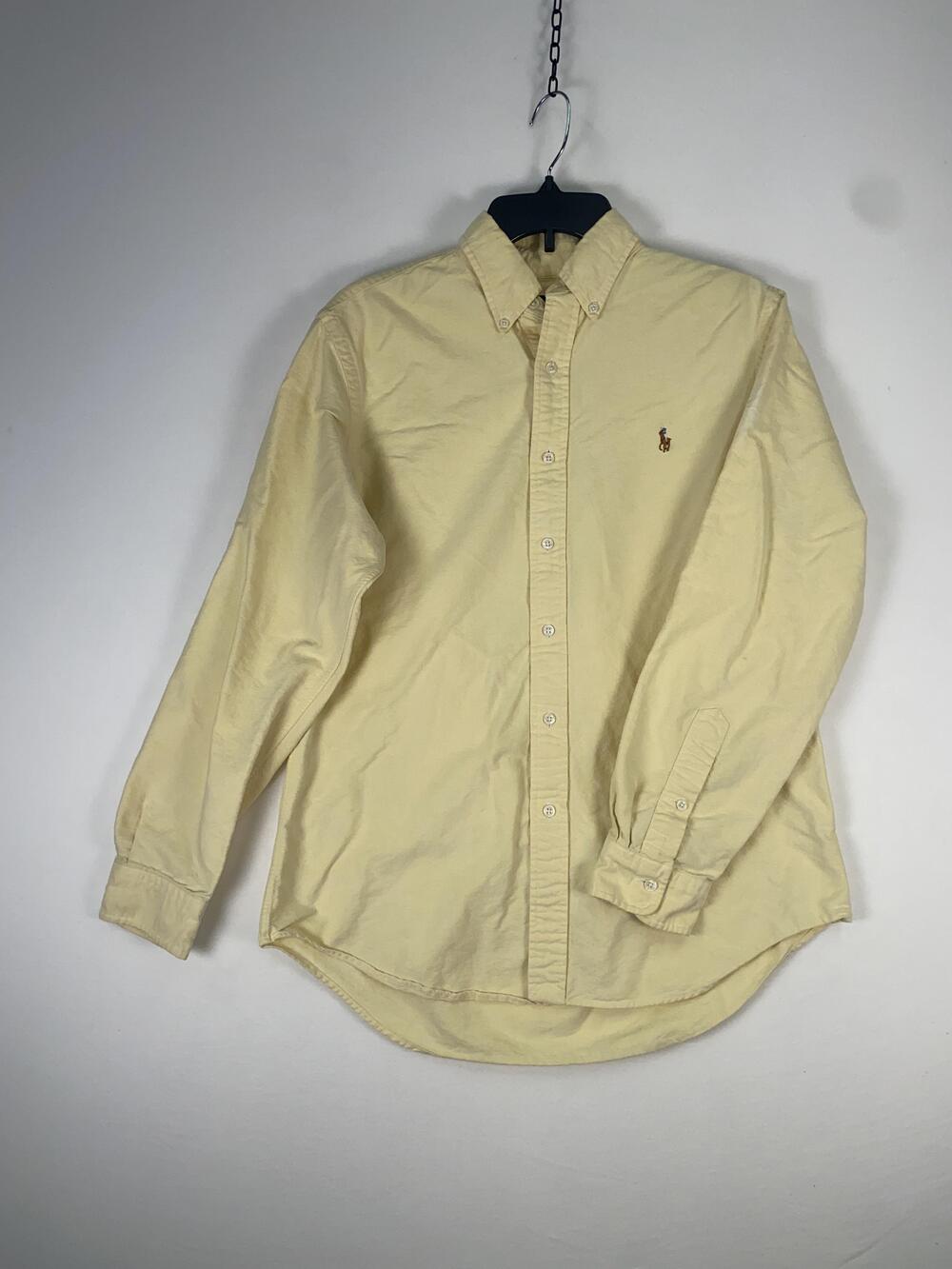 Ralph Lauren Shirt Mens Medium Yellow Long Sleeve Button Down Cotton Casual